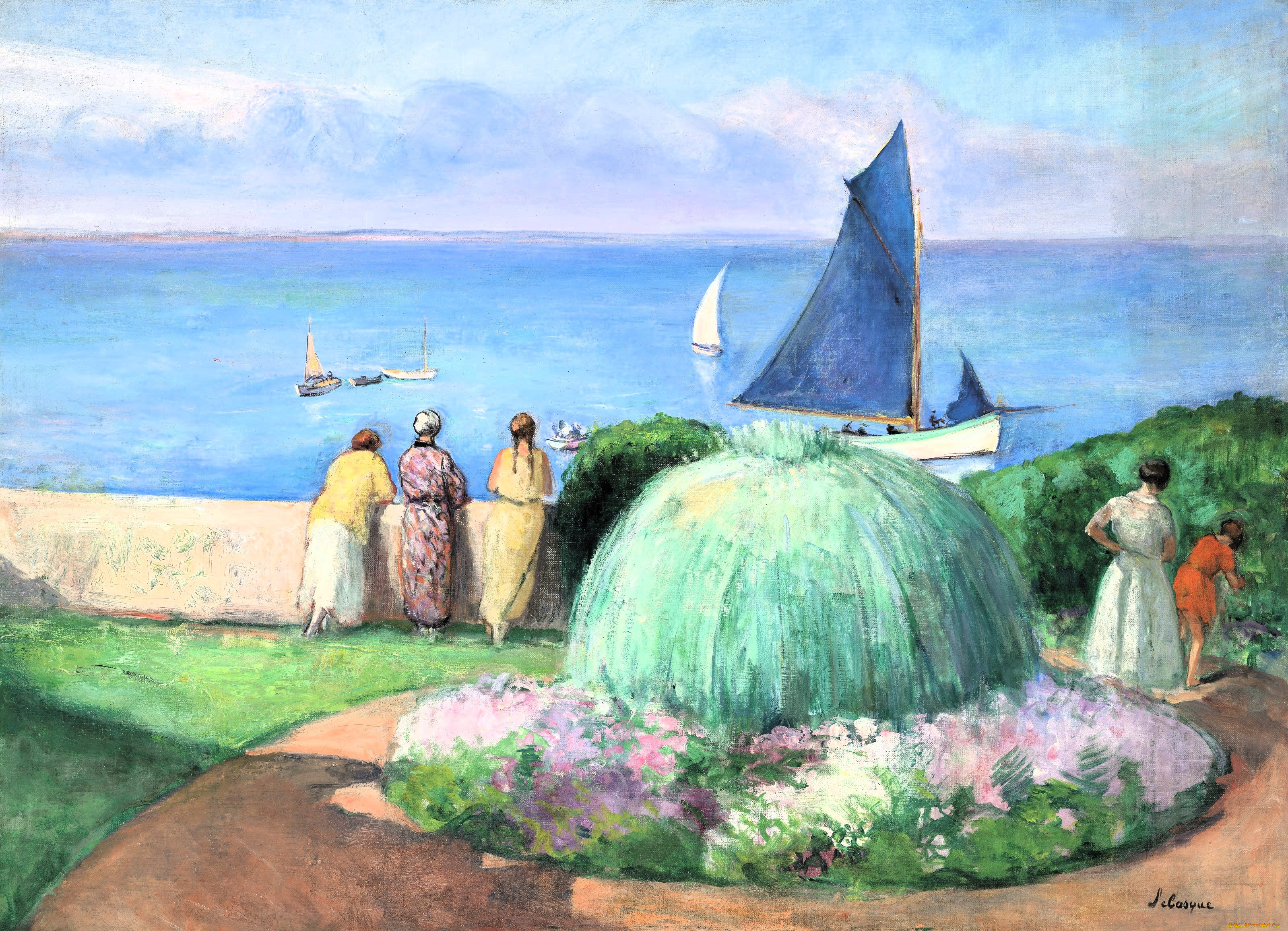 henri lebasque - la voile bleue prefailles, , henri lebasque, , , , , 